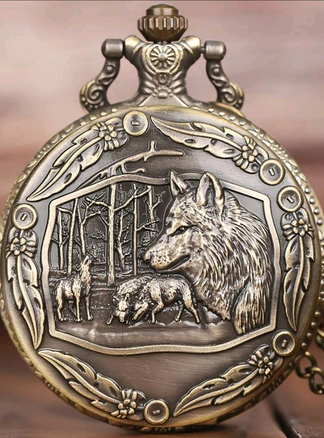 Wild Wolf Vintage Pocket Watch