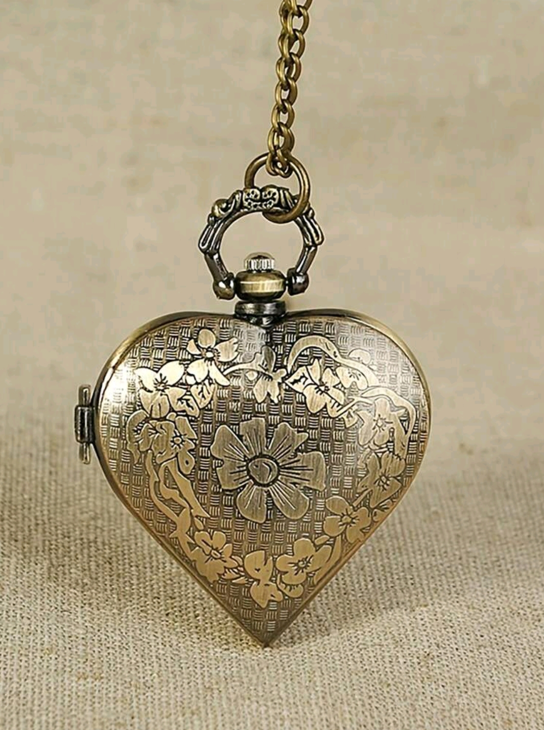 Heart Design Watch Necklace