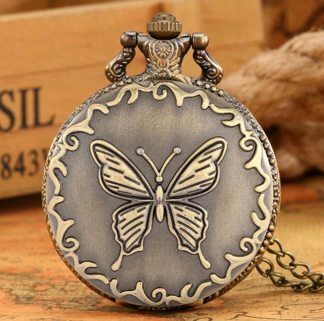 Butterfly Bronze Pocket Watch