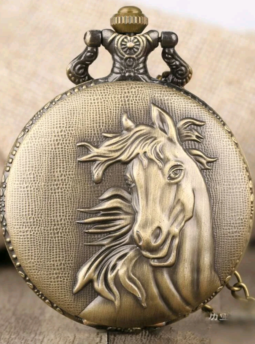 3D Horse Bronze Pocket Watch