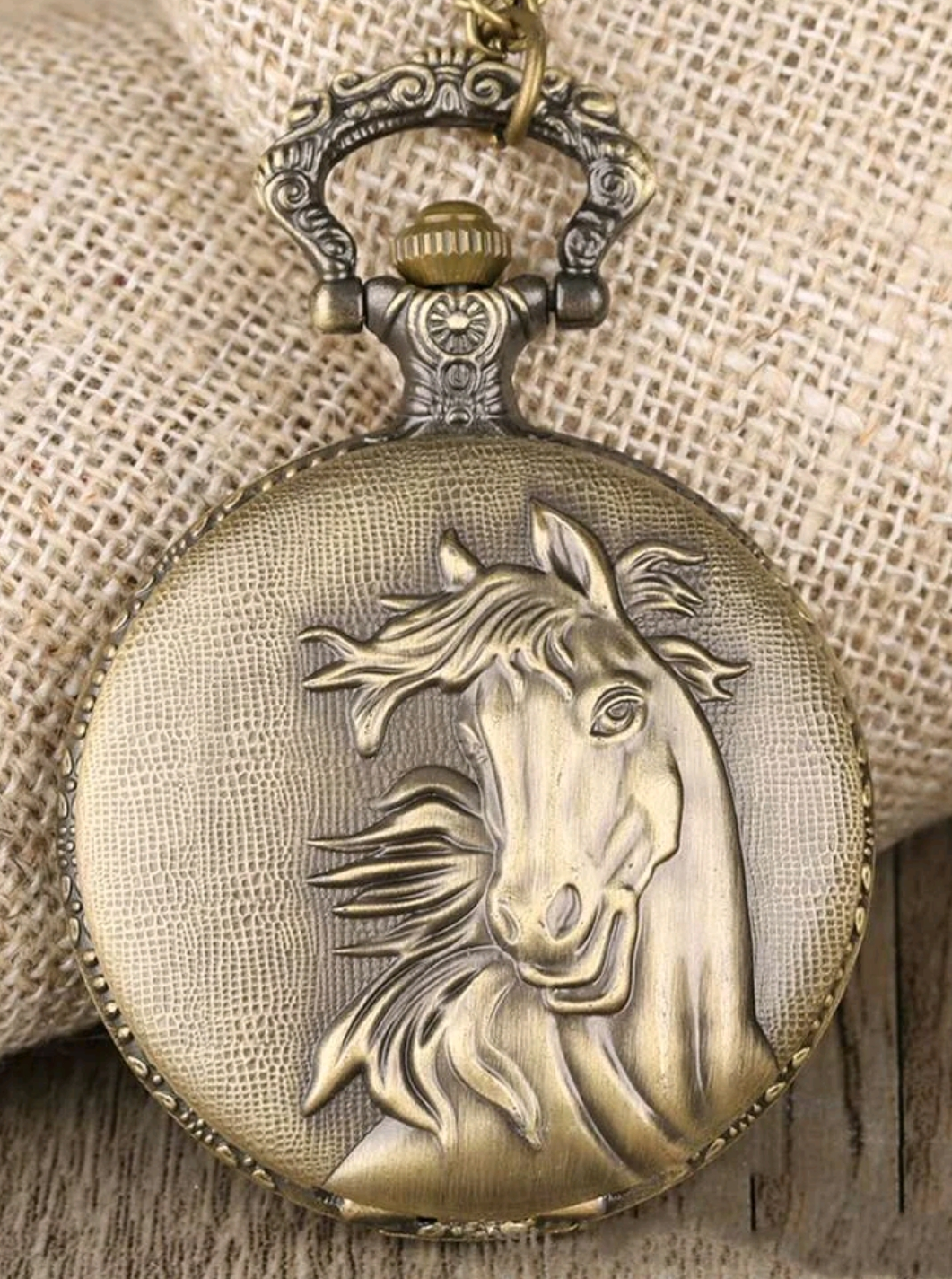 3D Horse Bronze Pocket Watch