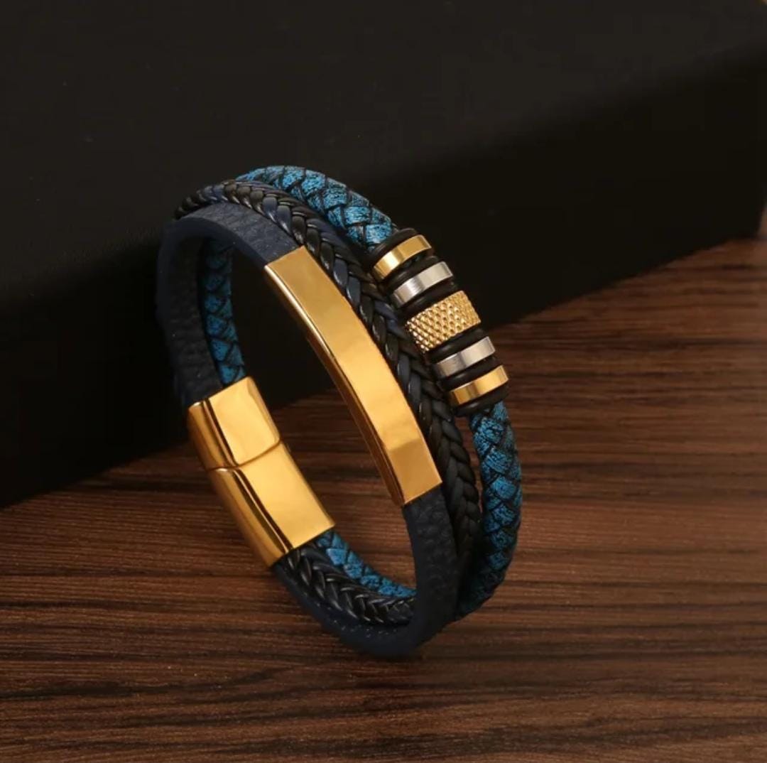 Handmade Braided Multilayer Men Leather