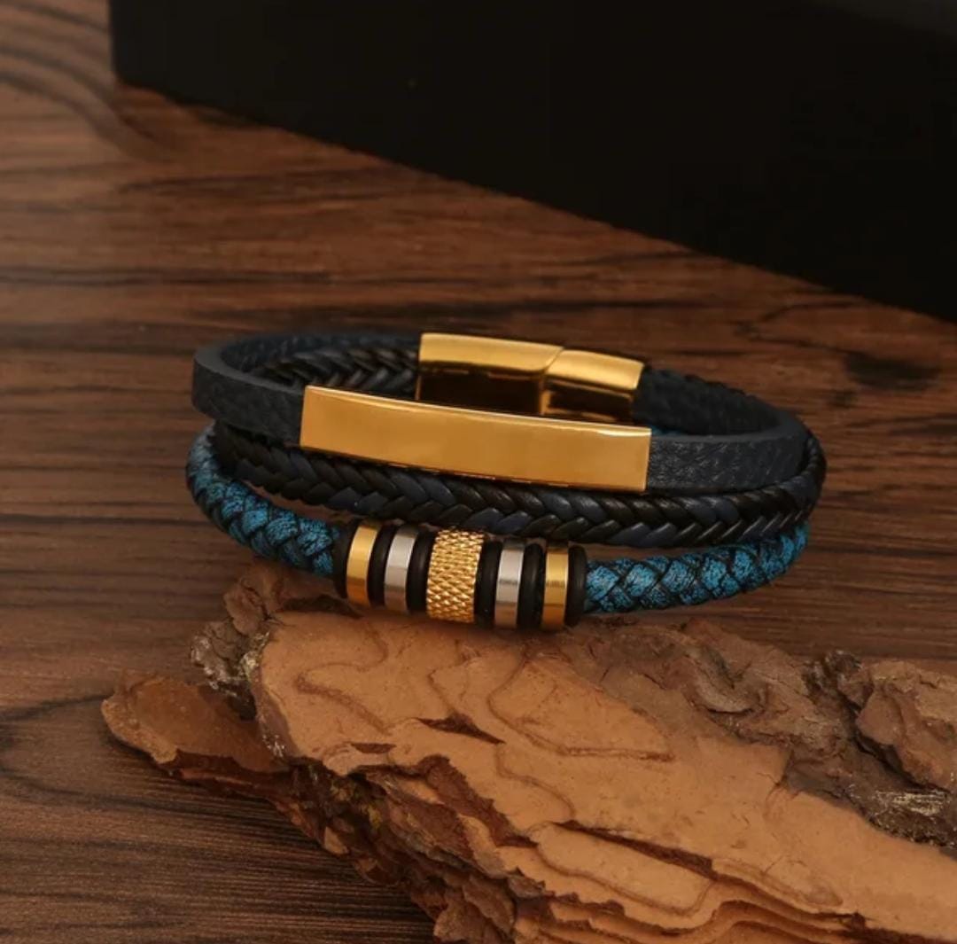 Handmade Braided Multilayer Men Leather