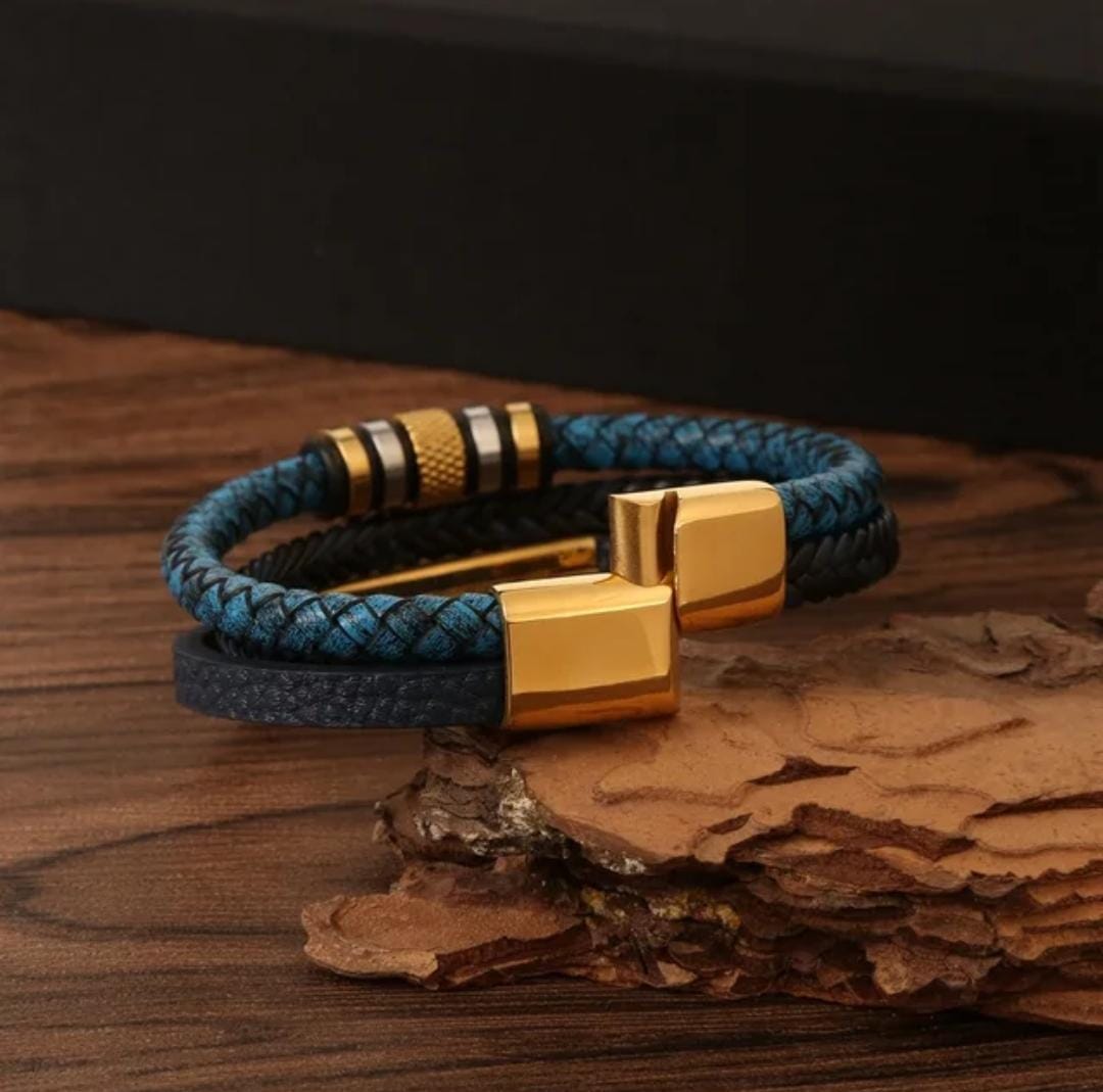 Handmade Braided Multilayer Men Leather