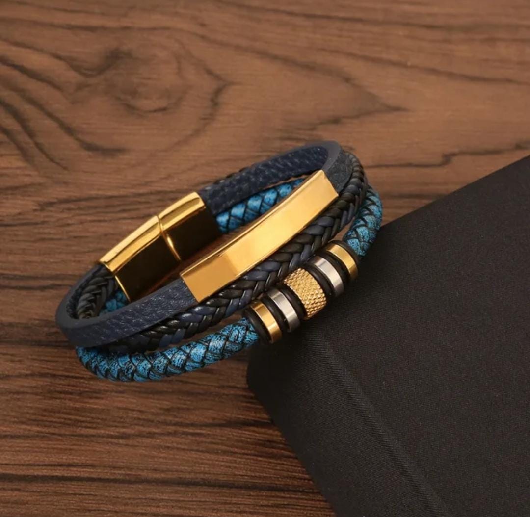 Handmade Braided Multilayer Men Leather