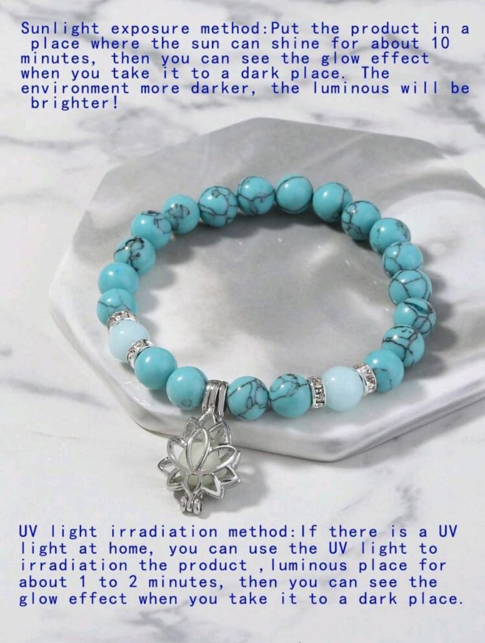 Glow In The Dark Bead Decor Bracelet