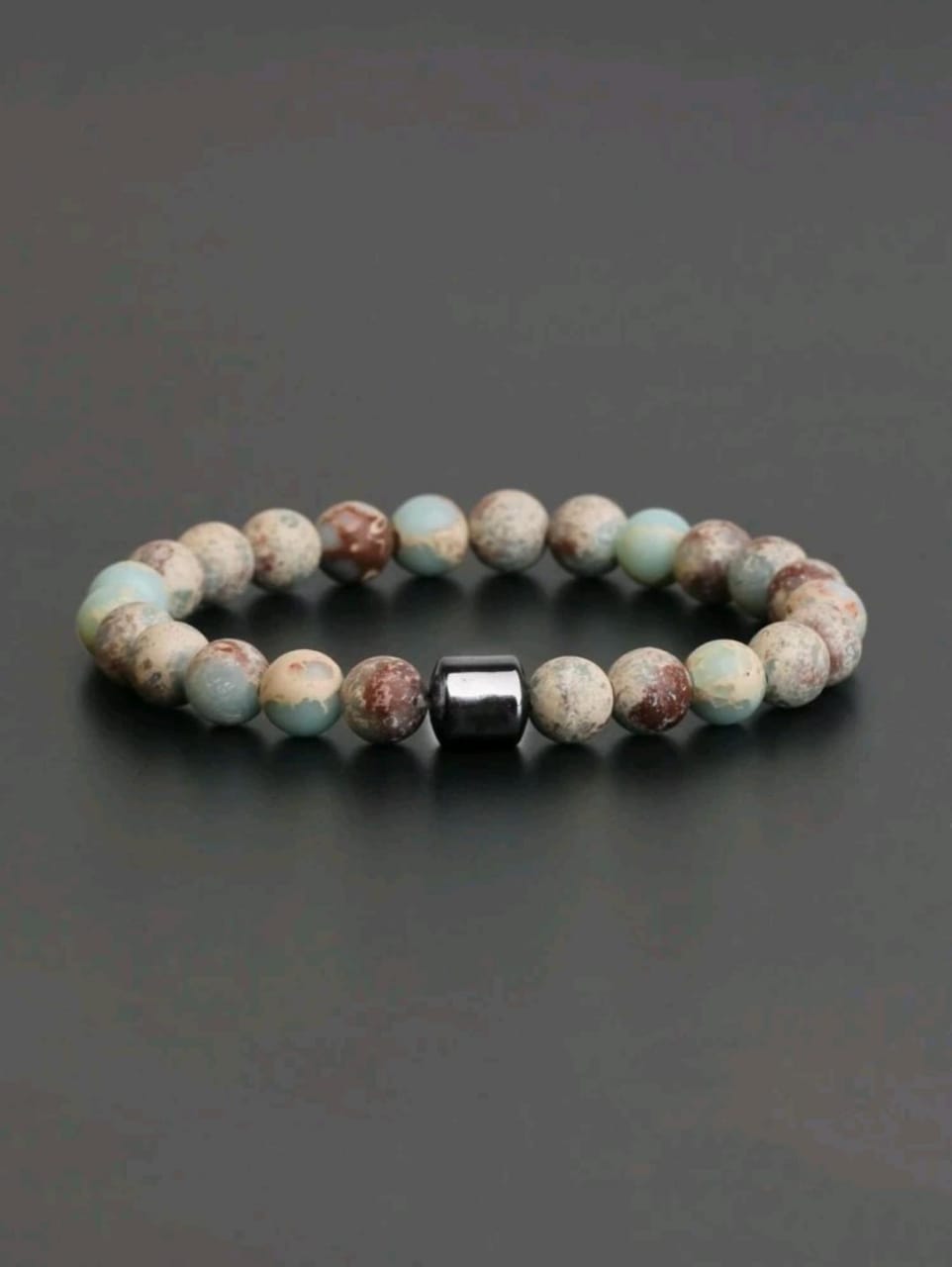 Unsex Magnetic  Gallstone Beaded Bracelet Imitating Shoushan Stone