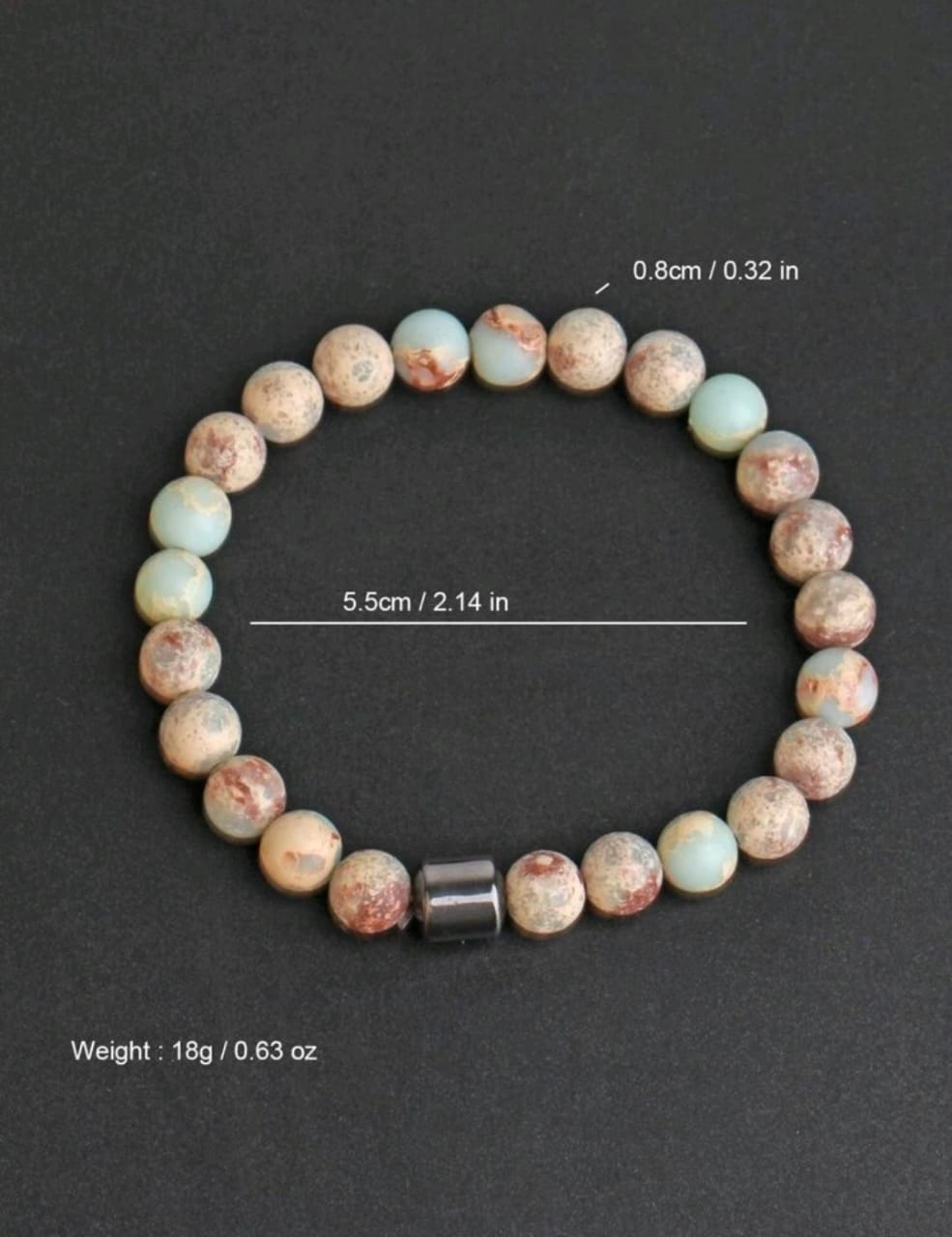 Unsex Magnetic  Gallstone Beaded Bracelet Imitating Shoushan Stone