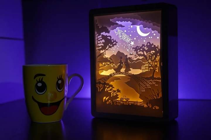 3d carving paper lamp