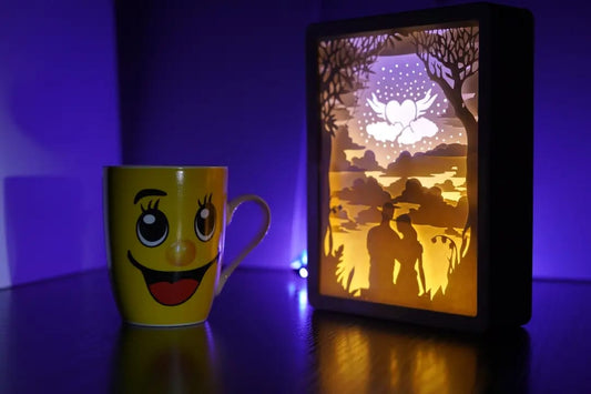 3d carving paper lamp