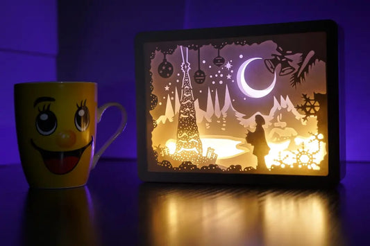 3d carving paper lamp