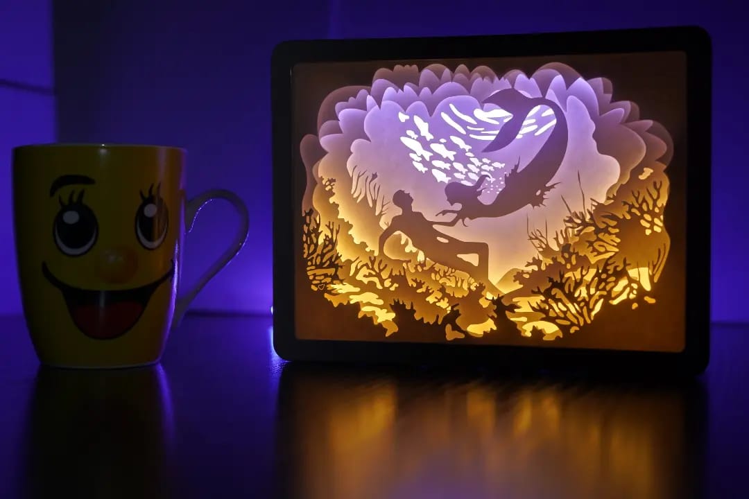 3d carving paper lamp