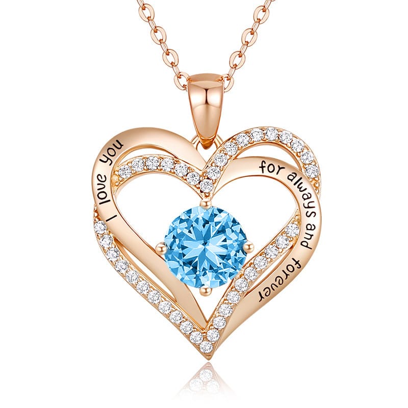 Love Heart Pendant Necklace Available in two colors blue and red