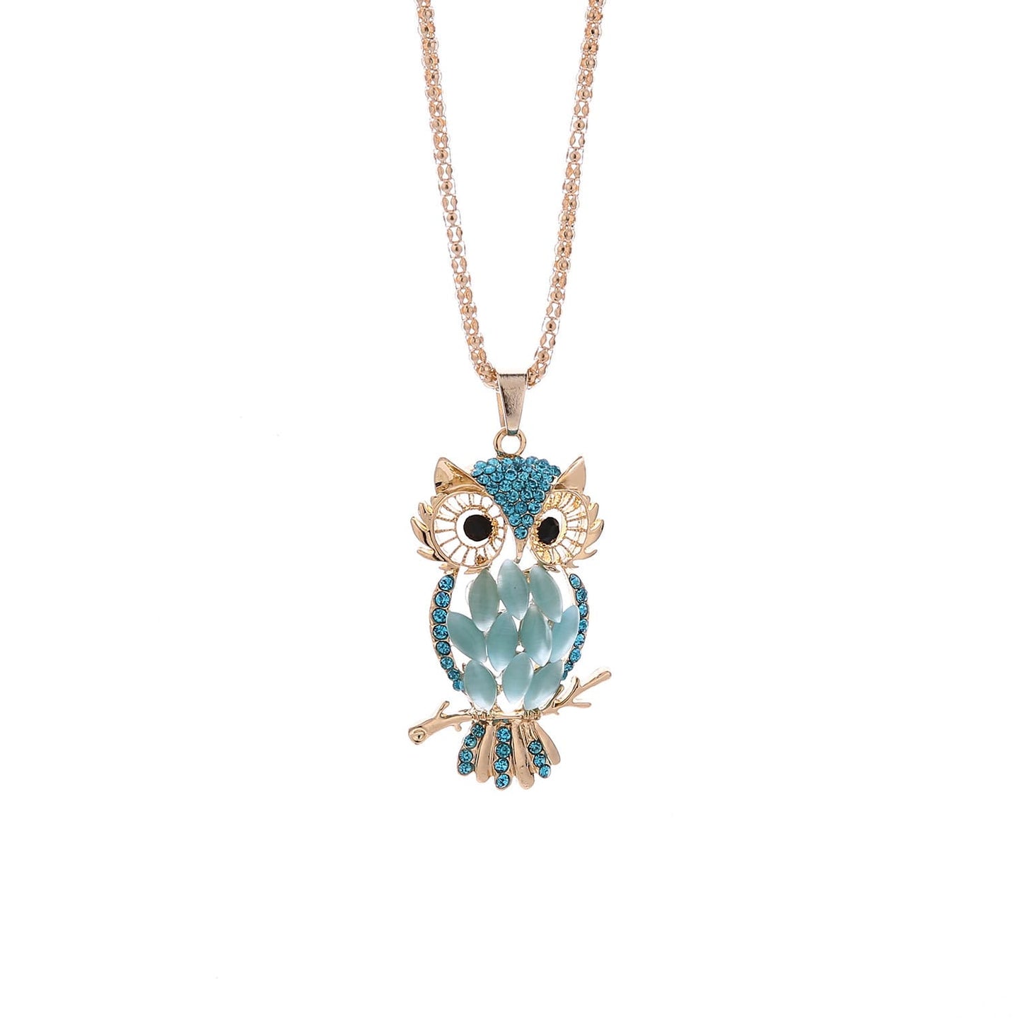 Owl Crystal Long Necklace For women